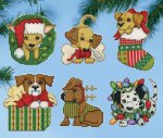 Christmas Pups Plastic Canvas Ornament Kit (image for) Christmas Pups Plastic Canvas Ornament Kit